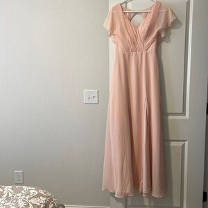 Pearl pink bridesmaid prom dress